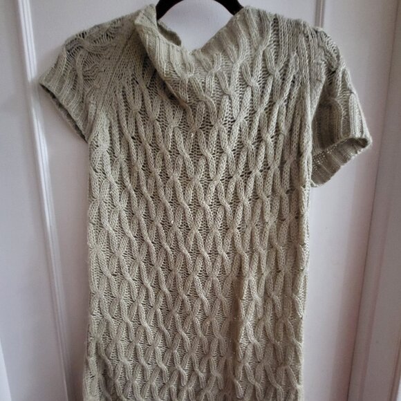 twik Dresses & Skirts - Clearance Twik by Simons | Taupe Cable Knit Short Sleeve Sweater Dress | xl